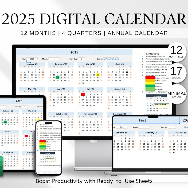  Foto zu Excel calendar 2025 erstellen - Etsy.de 