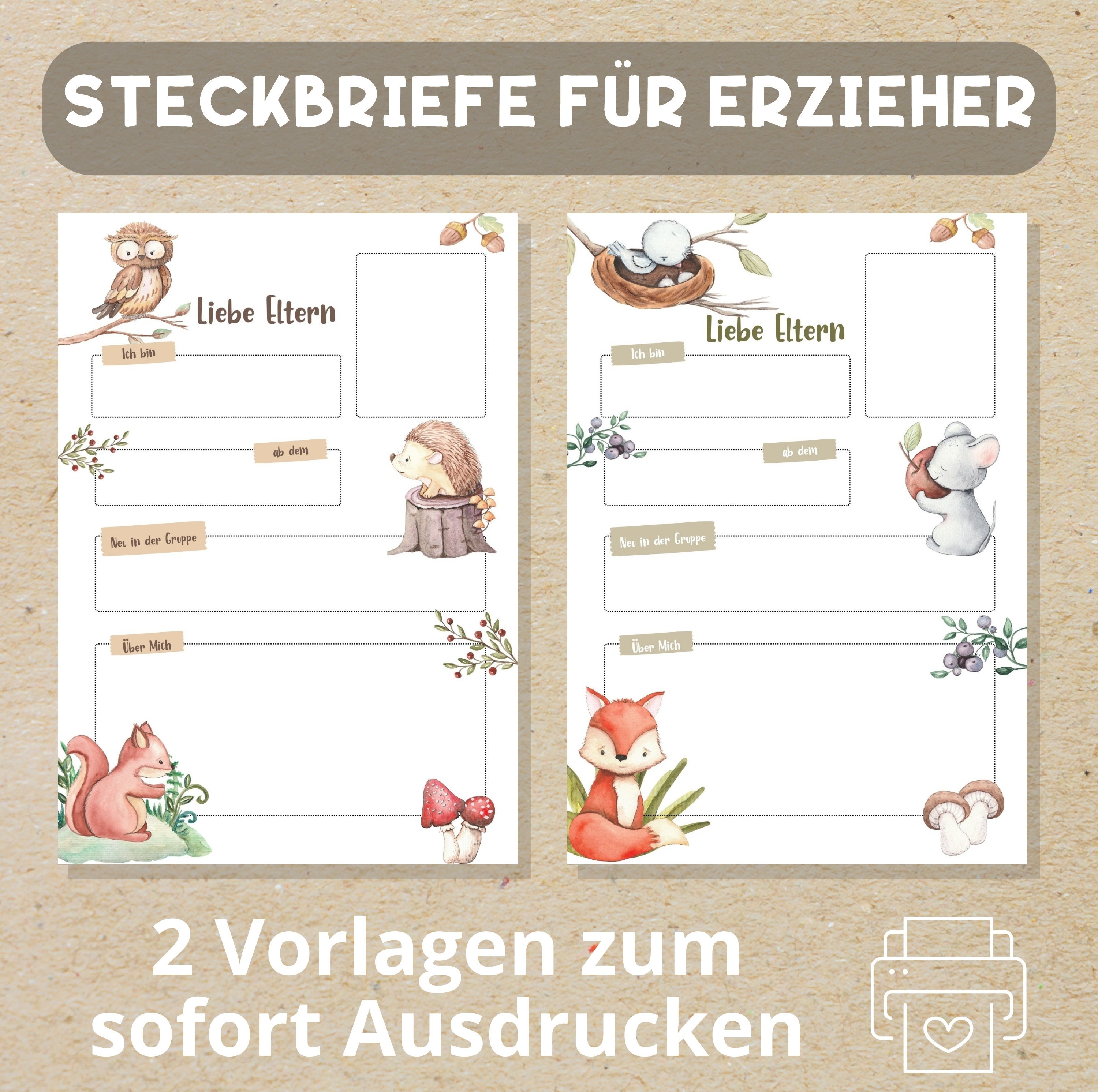  2 Steckbriefe für Erzieher 