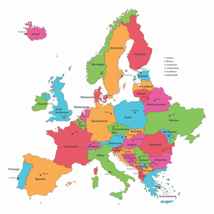 europakarte mit hauptstädten pdf