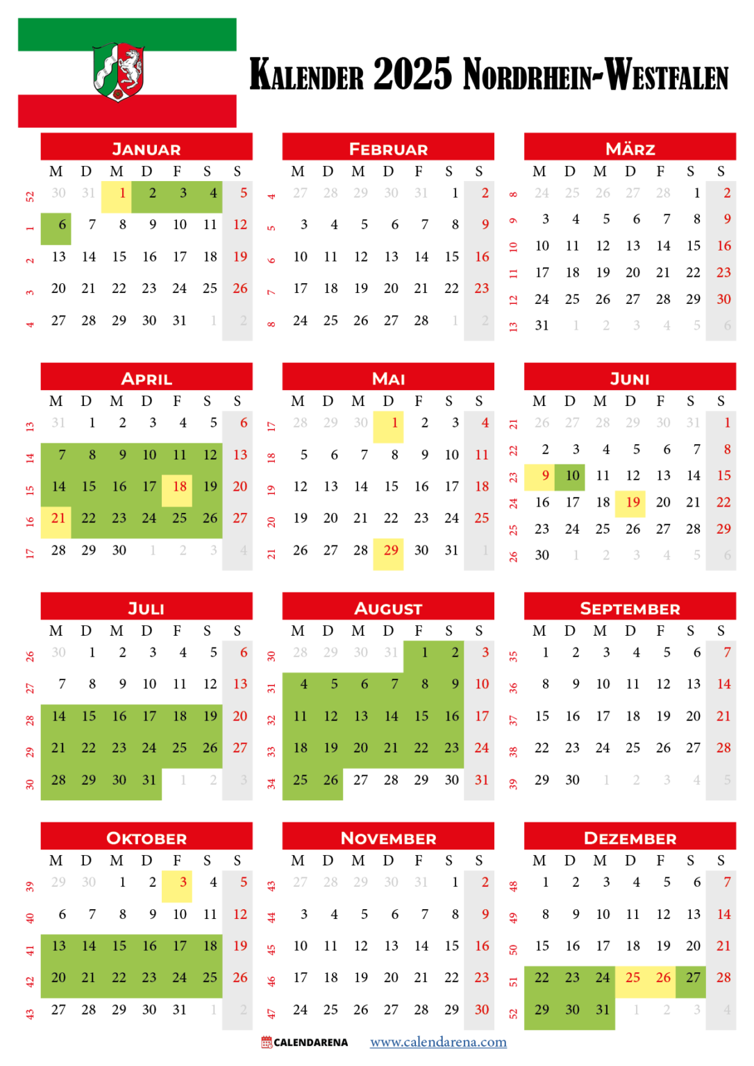  Foto zu Kalender 2025 Nrw: Planen Sie Ihren Urlaub Im Voraus 