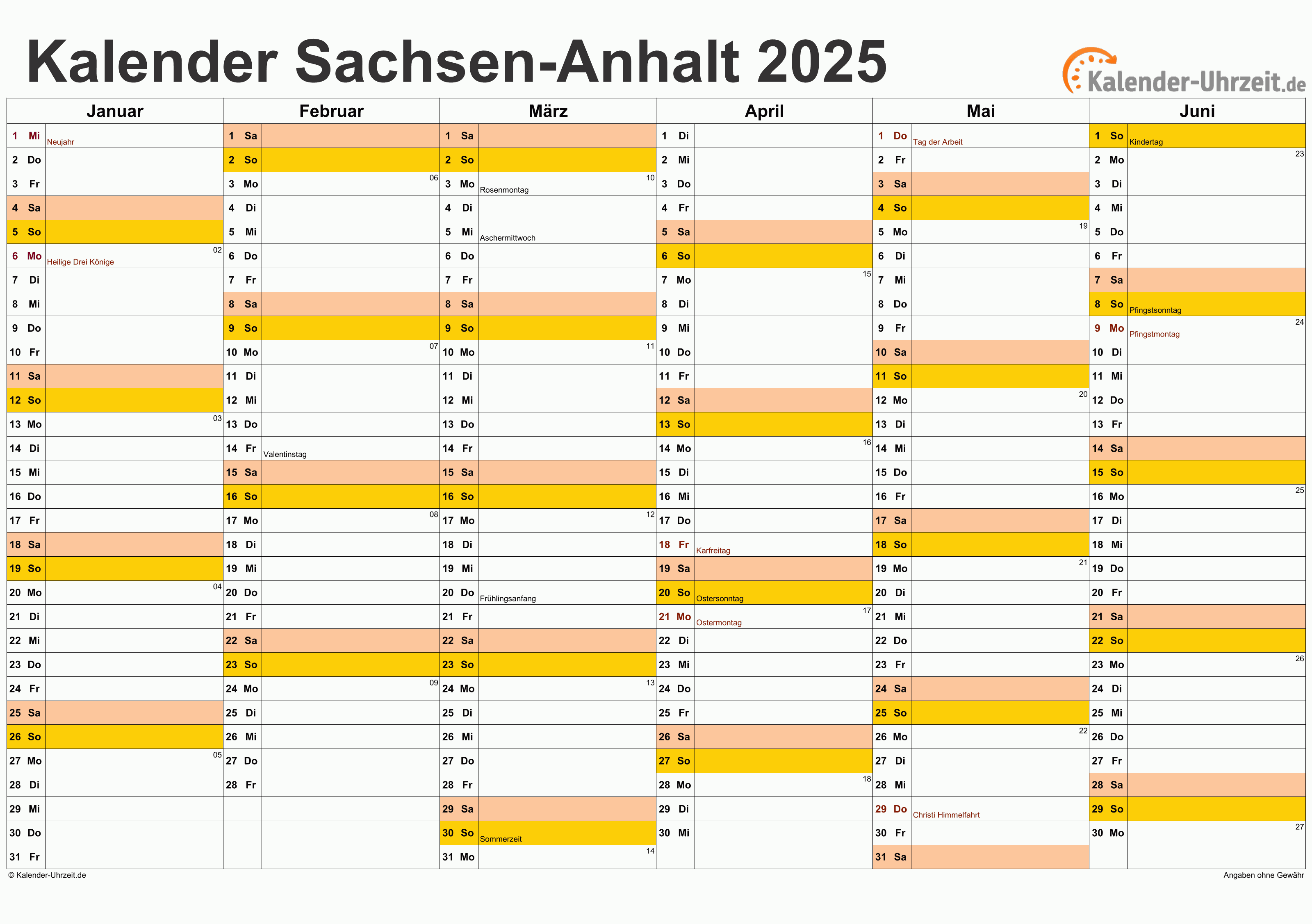  Foto zu Feiertage 2025 Sachsen-Anhalt + Kalender 